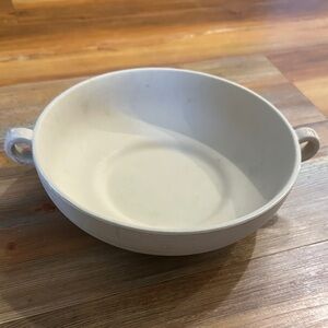White Ceramic Serving Bowl with Side Handles